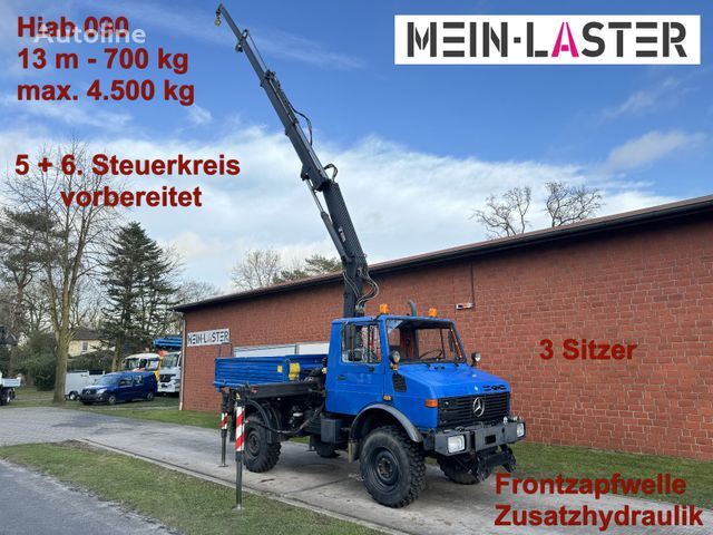 UNIMOG U 1250 Hiab 090 Kran 13 m max. 4,5 t Zapfwelle dump truck