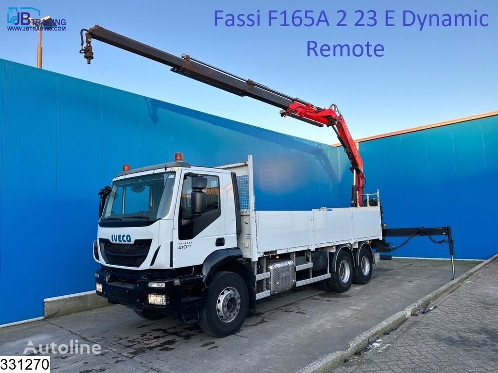 IVECO Trakker 410 6x4, EURO 6, Fassi, Remote flatbed truck