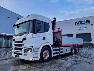 new Scania G500 6x2 Flatbed + crane HIAB 302-E7 HIPRO flatbed truck