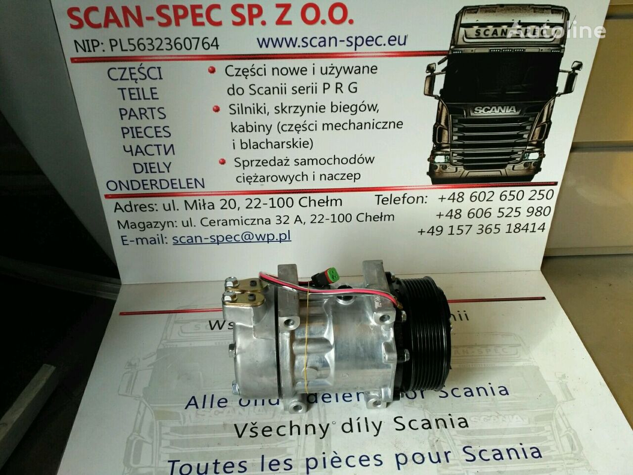 Scania D9 D11 D12 Thermotec 1853081,1888033 AC compressor for Scania P R G T truck tractor